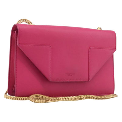 Saint Laurent Betty Chain Shoulder Bag Leather Pink Gold 314516 Auth bs37805V
