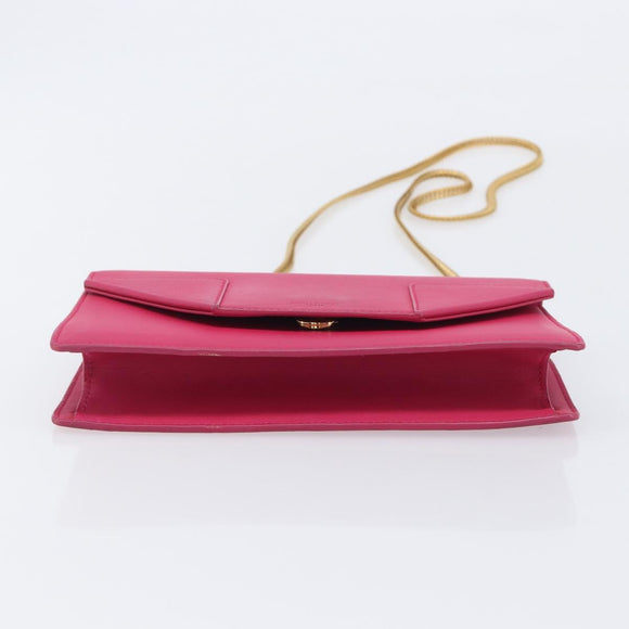 Saint Laurent Betty Chain Shoulder Bag Leather Pink Gold 314516 Auth bs37805V