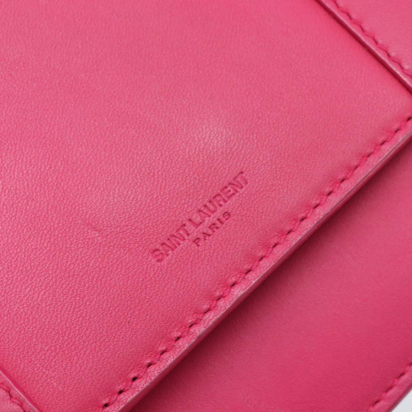Saint Laurent Betty Chain Shoulder Bag Leather Pink Gold 314516 Auth bs37805V