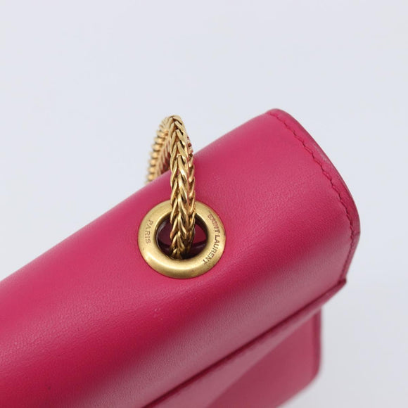 Saint Laurent Betty Chain Shoulder Bag Leather Pink Gold 314516 Auth bs37805V