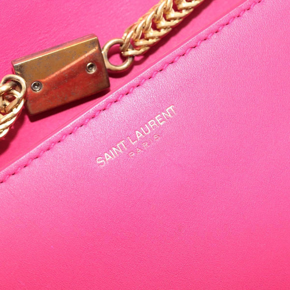 Saint Laurent Betty Chain Shoulder Bag Leather Pink Gold 314516 Auth bs37805V