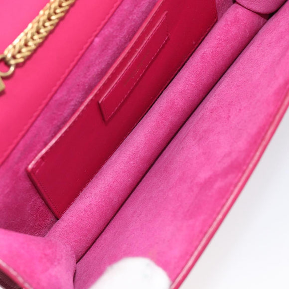 Saint Laurent Betty Chain Shoulder Bag Leather Pink Gold 314516 Auth bs37805V