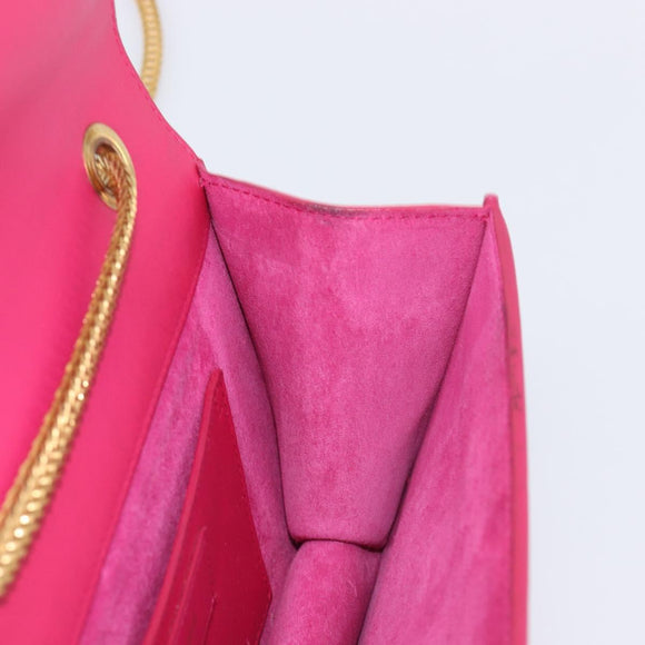 Saint Laurent Betty Chain Shoulder Bag Leather Pink Gold 314516 Auth bs37805V