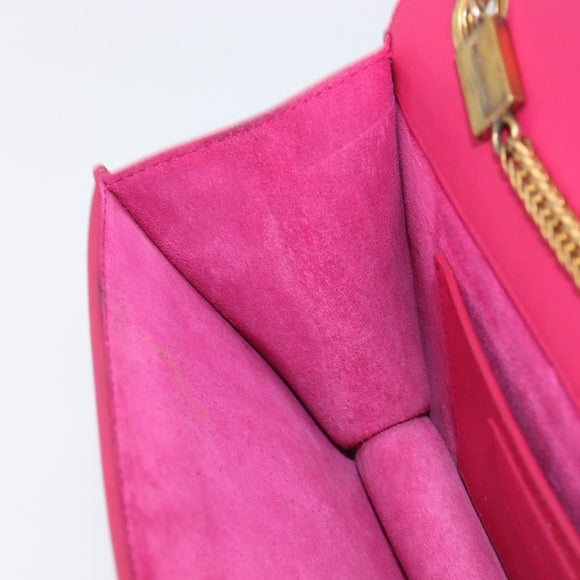 Saint Laurent Betty Chain Shoulder Bag Leather Pink Gold 314516 Auth bs37805V
