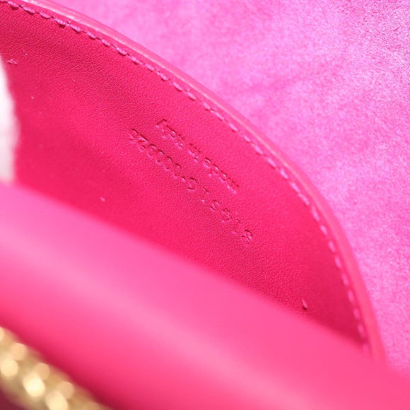 Saint Laurent Betty Chain Shoulder Bag Leather Pink Gold 314516 Auth bs37805V