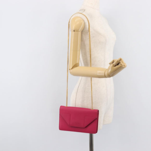 Saint Laurent Betty Chain Shoulder Bag Leather Pink Gold 314516 Auth bs37805V