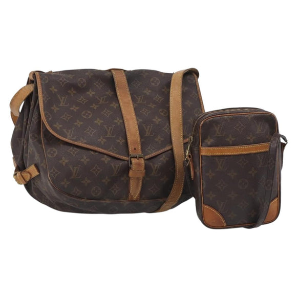 LOUIS VUITTON Monogram Shoulder Bag 2 Set LV Auth bs37815