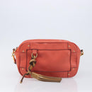 CELINE Chloe C Saluki Shoulder Bag Leather Canvas 2 Set Orange Auth bs37817-11