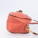CELINE Chloe C Saluki Shoulder Bag Leather Canvas 2 Set Orange Auth bs37817-13