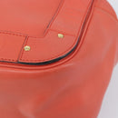 CELINE Chloe C Saluki Shoulder Bag Leather Canvas 2 Set Orange Auth bs37817-18