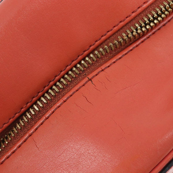 CELINE Chloe C Saluki Shoulder Bag Leather Canvas 2 Set Orange Auth bs37817