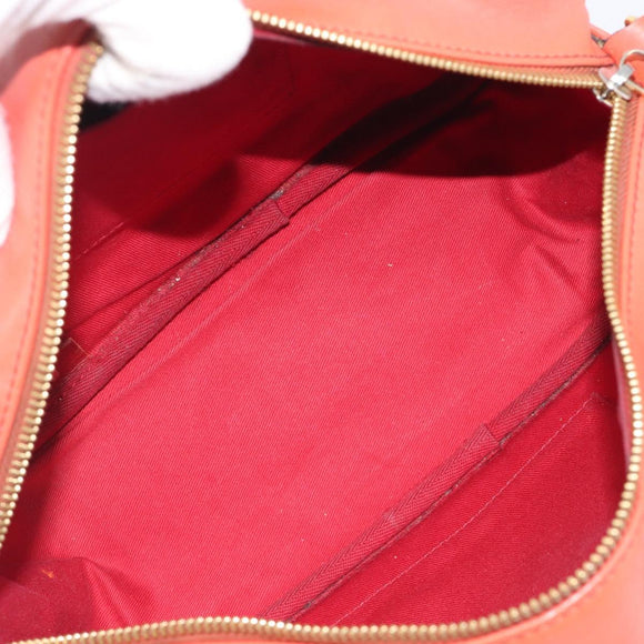 CELINE Chloe C Saluki Shoulder Bag Leather Canvas 2 Set Orange Auth bs37817