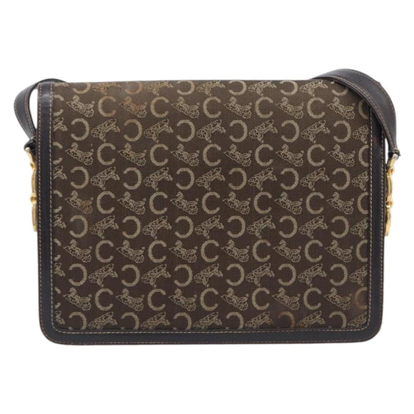 CELINE Chloe C Saluki Shoulder Bag Leather Canvas 2 Set Orange Auth bs37817