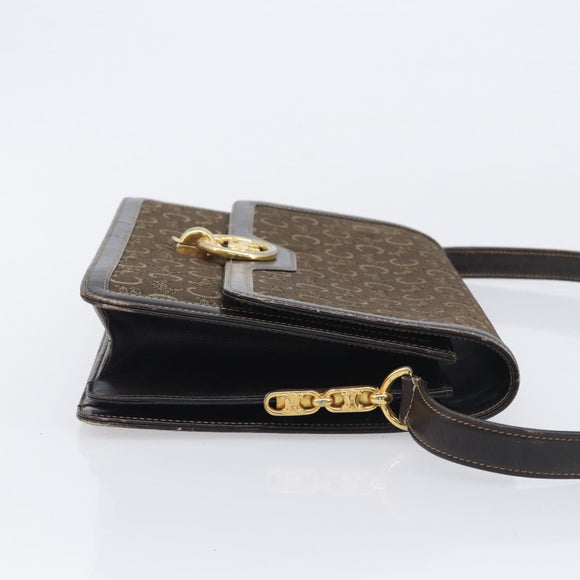 CELINE Chloe C Saluki Shoulder Bag Leather Canvas 2 Set Orange Auth bs37817