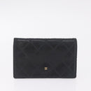 CHANEL Key Case Matelasse Card Case Leather 3 Set Black Gold CC Auth bs37818-11