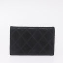 CHANEL Key Case Matelasse Card Case Leather 3 Set Black Gold CC Auth bs37818-12