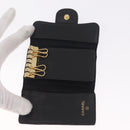 CHANEL Key Case Matelasse Card Case Leather 3 Set Black Gold CC Auth bs37818-26