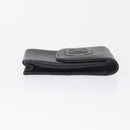 CHANEL Key Case Matelasse Card Case Leather 3 Set Black Gold CC Auth bs37818-4