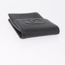 CHANEL Key Case Matelasse Card Case Leather 3 Set Black Gold CC Auth bs37818-6