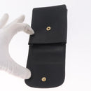 CHANEL Key Case Matelasse Card Case Leather 3 Set Black Gold CC Auth bs37818-9