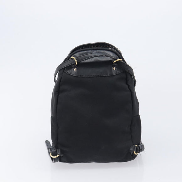 Stella McCartney Backpack Shoulder Bag Nylon Leather 2 Set Black Auth bs37819