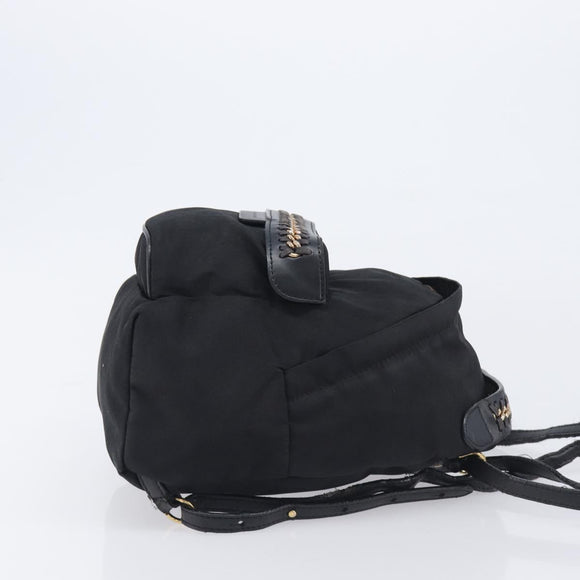 Stella McCartney Backpack Shoulder Bag Nylon Leather 2 Set Black Auth bs37819