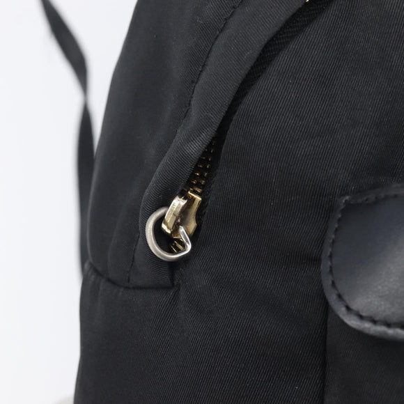 Stella McCartney Backpack Shoulder Bag Nylon Leather 2 Set Black Auth bs37819