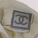 CHANEL Camelia Skirt Nylon White Blue CC Auth bs37820V-13