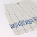 CHANEL Camelia Skirt Nylon White Blue CC Auth bs37820V-3