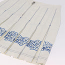 CHANEL Camelia Skirt Nylon White Blue CC Auth bs37820V-4