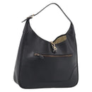 HERMES Trim Shoulder Bag Leather Black Gold Tone Auth bs37822-1