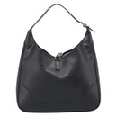 HERMES Trim Shoulder Bag Leather Black Gold Tone Auth bs37822-3