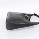 HERMES Trim Shoulder Bag Leather Black Gold Tone Auth bs37822-5