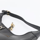 HERMES Trim Shoulder Bag Leather Black Gold Tone Auth bs37822-9