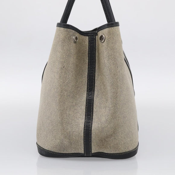 HERMES Garden Party PM Tote Bag Tower Ash Beige Silver Auth bs37823