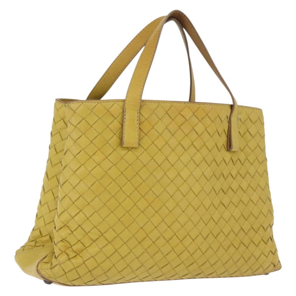Bottega Veneta INTRECCIATO Hand Bag Leather Yellow Auth bs37824