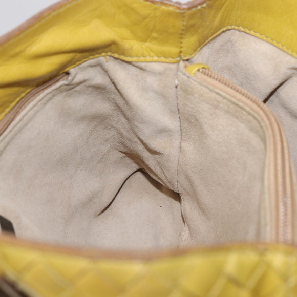 Bottega Veneta INTRECCIATO Hand Bag Leather Yellow Auth bs37824