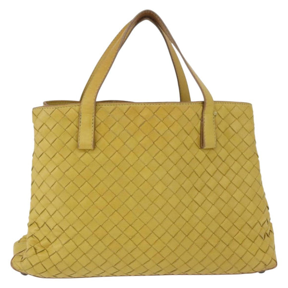 Bottega Veneta INTRECCIATO Hand Bag Leather Yellow Auth bs37824