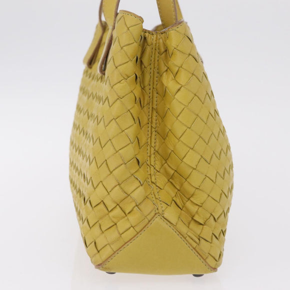 Bottega Veneta INTRECCIATO Hand Bag Leather Yellow Auth bs37824