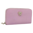 VERSACE Medusa Long Wallet Leather Pink Gold Tone Auth bs37826-1