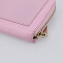 VERSACE Medusa Long Wallet Leather Pink Gold Tone Auth bs37826-10