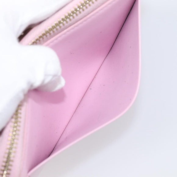 VERSACE Medusa Long Wallet Leather Pink Gold Tone Auth bs37826