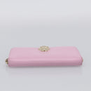 VERSACE Medusa Long Wallet Leather Pink Gold Tone Auth bs37826-7