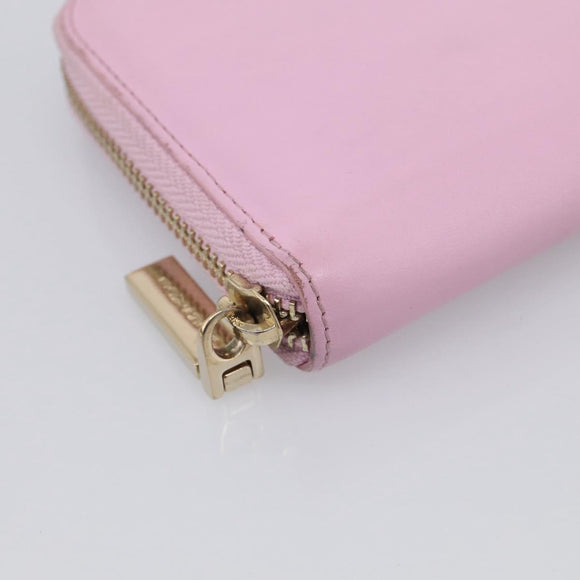 VERSACE Medusa Long Wallet Leather Pink Gold Tone Auth bs37826