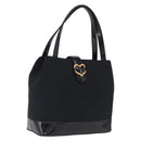 Saint Laurent Tote Bag Canvas Black Gold Tone Auth bs37831-1