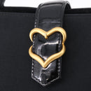 Saint Laurent Tote Bag Canvas Black Gold Tone Auth bs37831-16