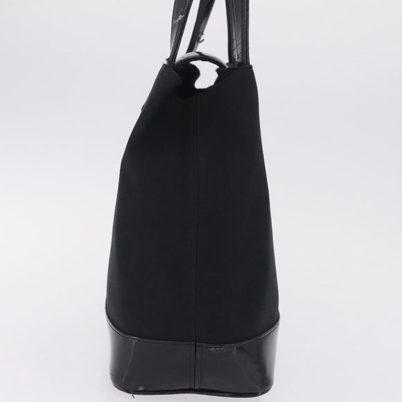 Saint Laurent Tote Bag Canvas Black Gold Tone Auth bs37831