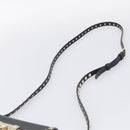 Valentino Rock Studs Shoulder Bag Leather Black Gold Tone Auth bs37832-8