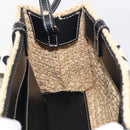 Chloe Woody Hand Bag Raffia 2way Beige Gold Tone Auth bs37833A-20