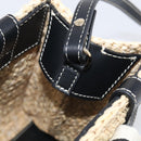 Chloe Woody Hand Bag Raffia 2way Beige Gold Tone Auth bs37833A-23